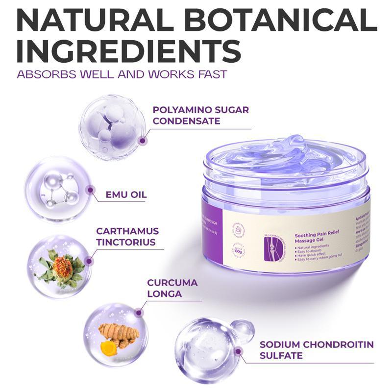 Rapid Relief Muscle Therapy Gel,Knee Lumbar Shoulder Neck Muscle Pain,Turmeric Effortlessbeauty Extract Sodium Sulfate Chondroitin Emu Oil and Other Natural Materials.