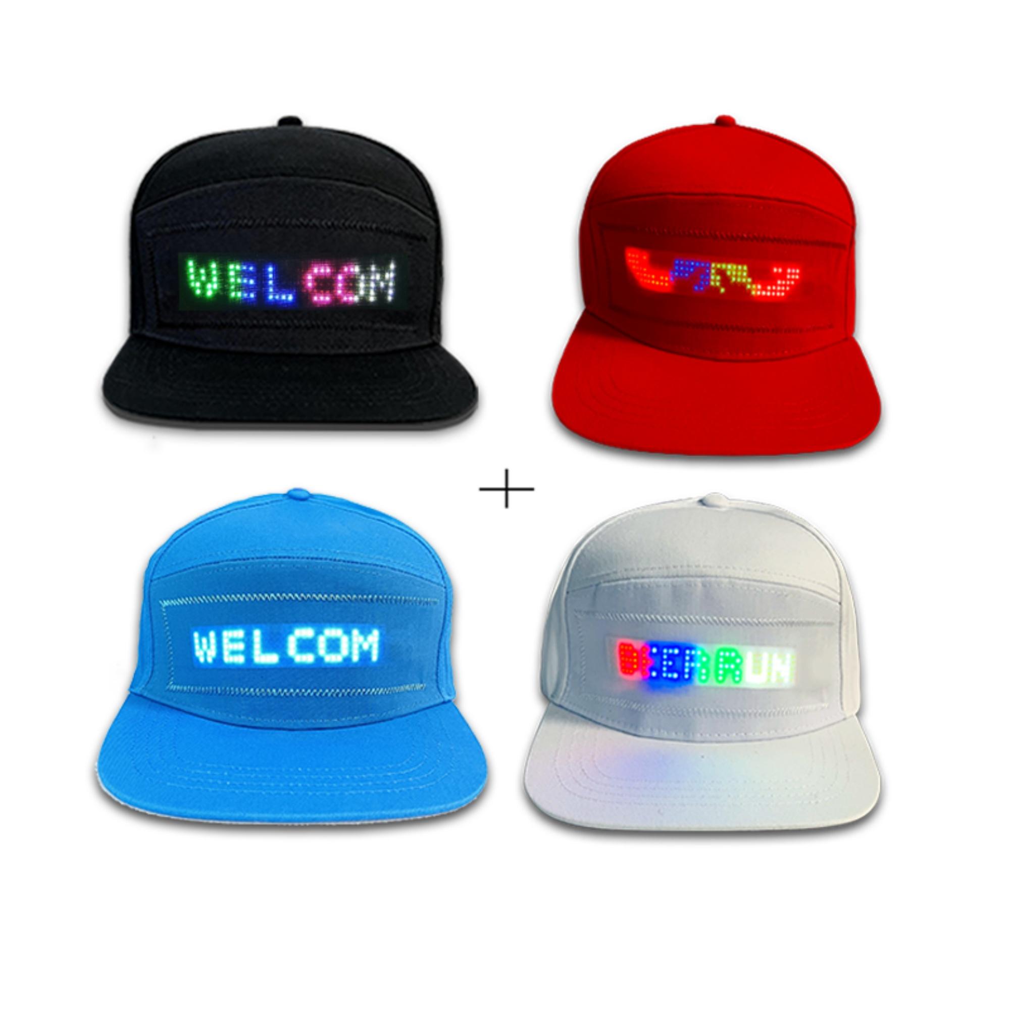 LED Hat with Customizable Image & Text, Bluetooth-compatible Controlled LED Display, Perfect for Parties, Advertisements, Festive Celebrations, Customizable Hats