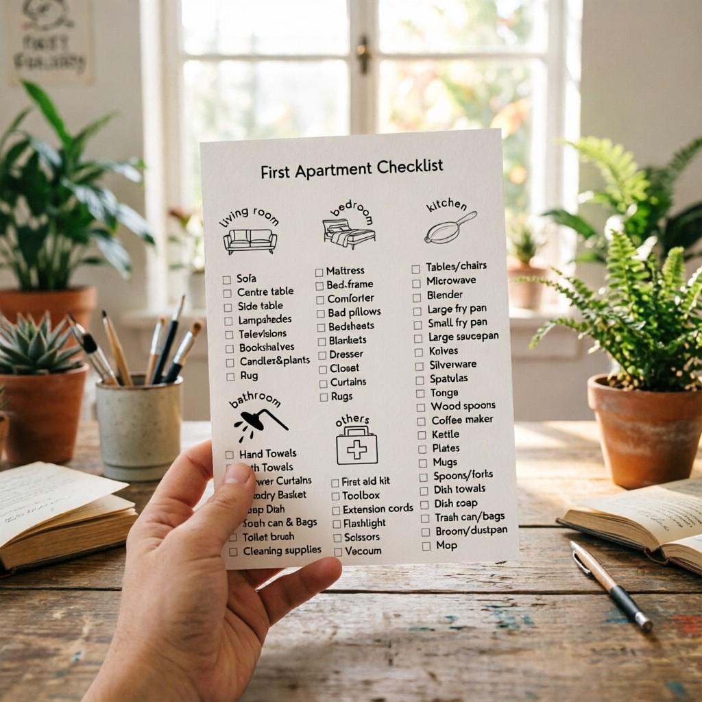 10 Sheets Apartment Moving Checklist, Living Room/bedroom/kitchen/bathroom Essential Items List, New Home Move-In Planning Tool