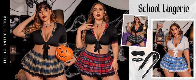 Avidlove Elegant Plus Size Lingerie Set for Women Elegant Lingerie with Mini Skirt