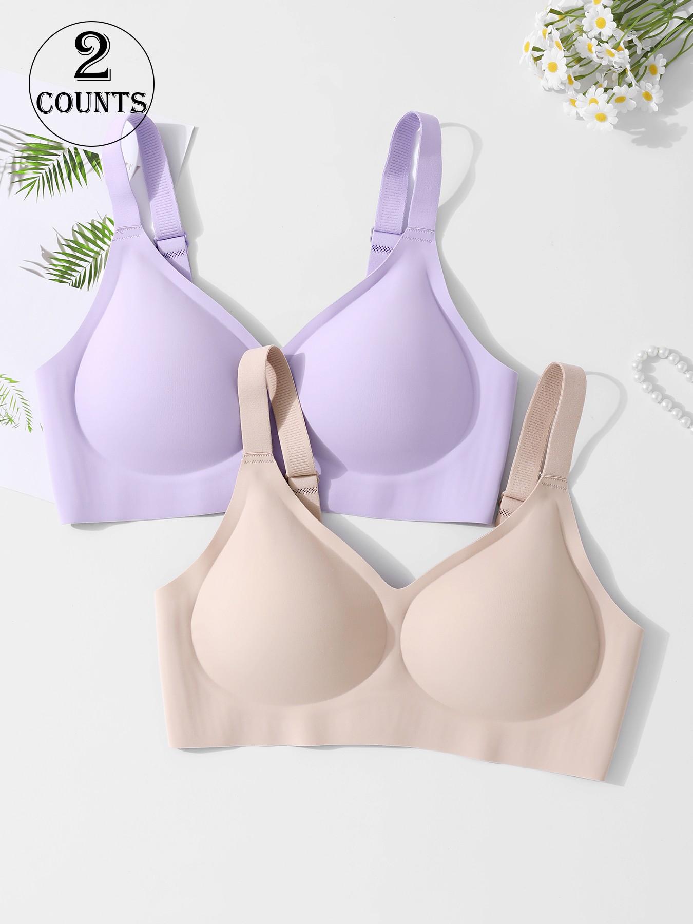 High-Quality Seamless Jelly Bra, Four-Row Three-Buckle, Push-Up Adjustable Sports Bra, Comfortable Breathable Skin-Friendly, Women's Wire-Free Bra