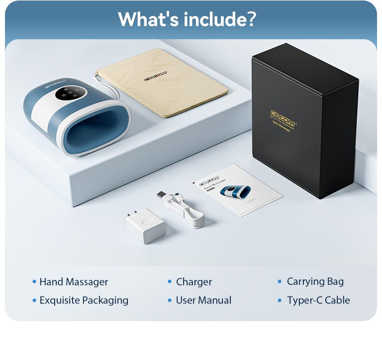 CINCOM Upgraded Hand Massager, Cordless Finger Soother with Customizable Settings，, Rechargeable with Comfort Warmth, Provides Ultimate Relaxation, Wonderful Gift for Black Friday, Thanksgiving, Christmas, Birthdays & More