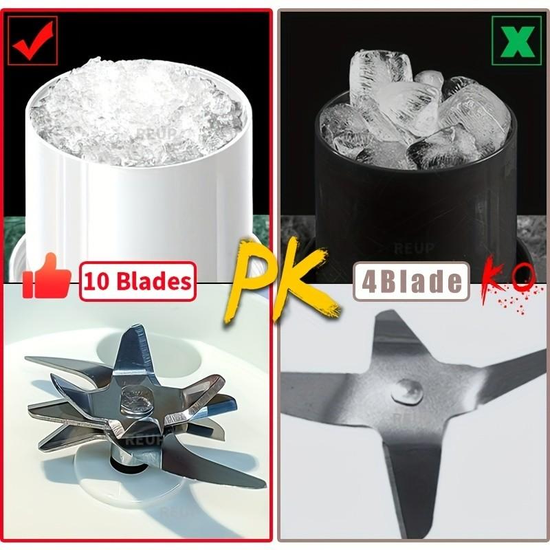 Portable USB Rechargeable Juicer Cup with 10 Blades, Small Juice Blender Travel Mug, Ideal for Smoothies and Milkshakes, Multifunctional Kitchen Accessory