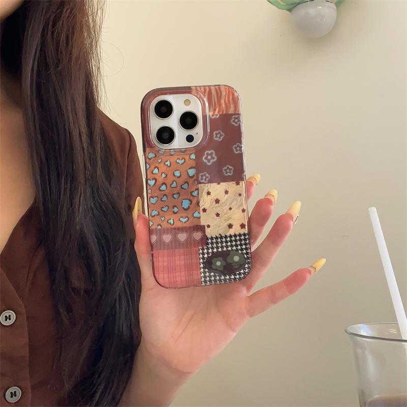Perforated Vortex IND | Splicing Grid Star Butterfly | Black Bow | Glacier Pattern | Best Friend Gift | Suitable for iPhone 11 12 13 14 15 16 17 Pro Max
