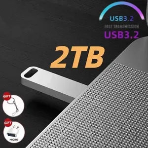 Portable USB 3.2 Flash Drive High Speed 2TB Waterproof Metal U Disk TypeC Memory Stick SSD Storage PC Phone Data Transfer