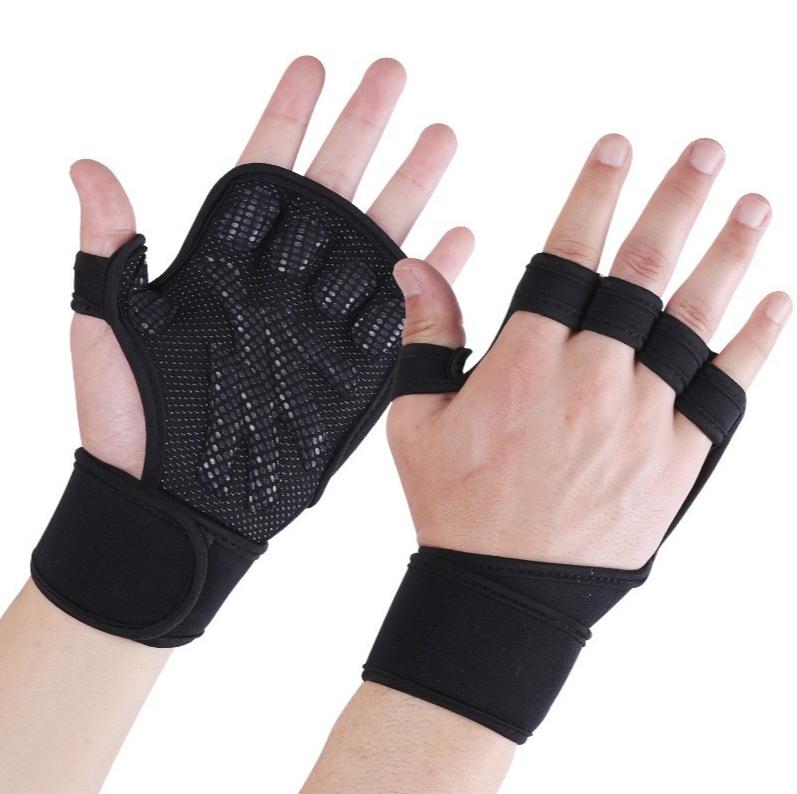 Half-Finger Breathable Cycling Gloves for Men & Women, Padded Bike Gloves with Wrist Wraps Support & Adjustable Straps, Full Palm Protection for Road & Mountain Biking