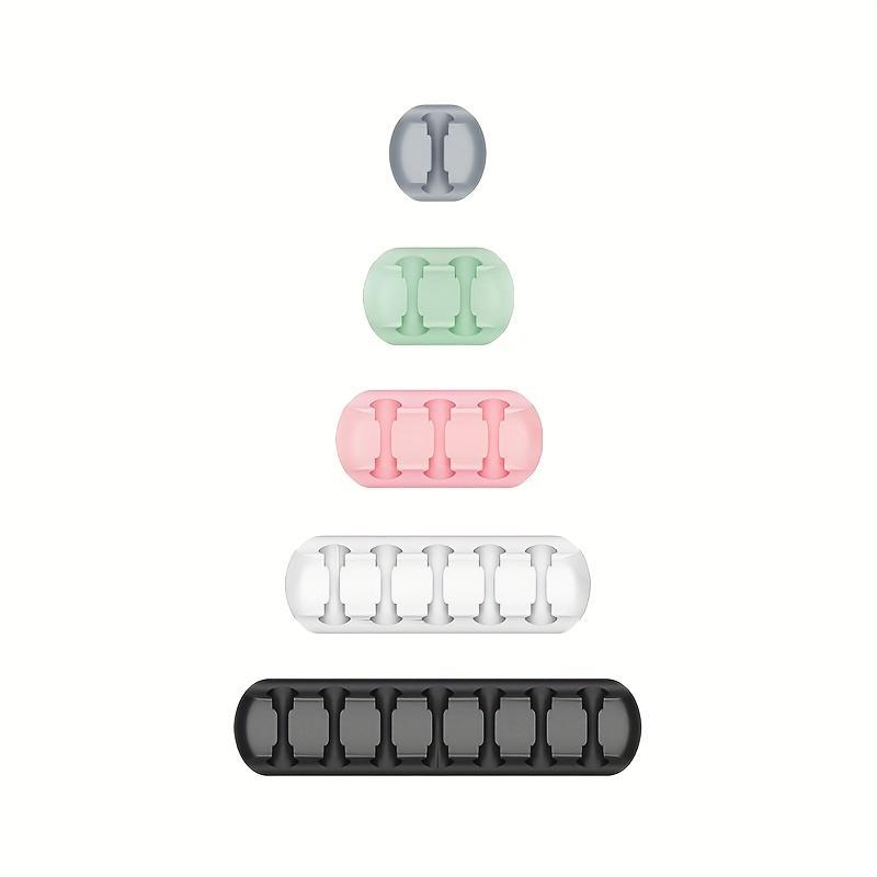 Strong Self-Adhesive Silicone Cable Organizers with 7, 5, And 3 Slots for Managing Cables, Featuring Cable Holders And Storage Boxes to Keep Your Wires Neat And Tidy!