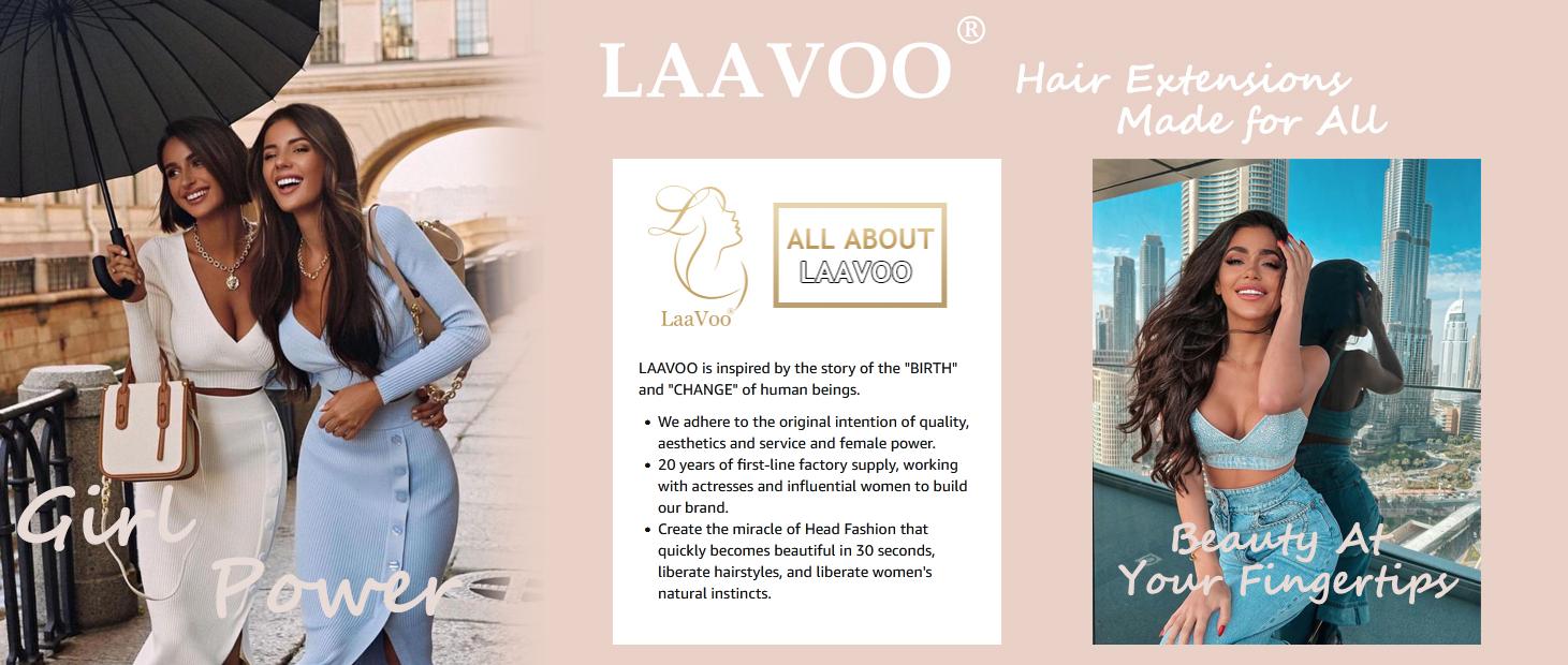 LaaVoo Clip in Hair Extensions Real Human Hair Silky Straight Clip in Extensions real human hair TikTokShopBacktoSchool Hairpiece SpringStatements