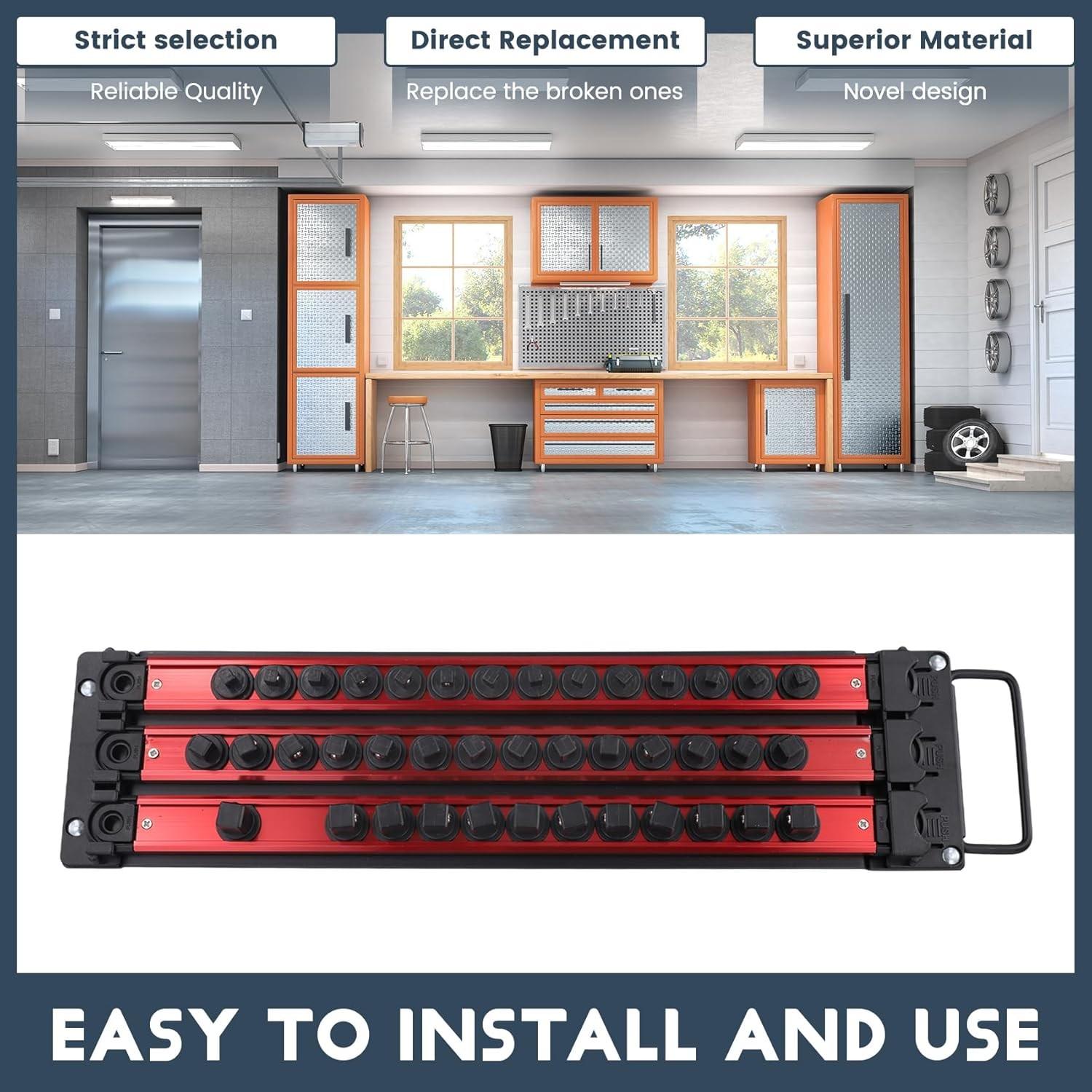 Premium Aluminum Magnetic Tool Holder Magnetic Storage Rack for Screwdriver Bits Sockets Workshop Organizer