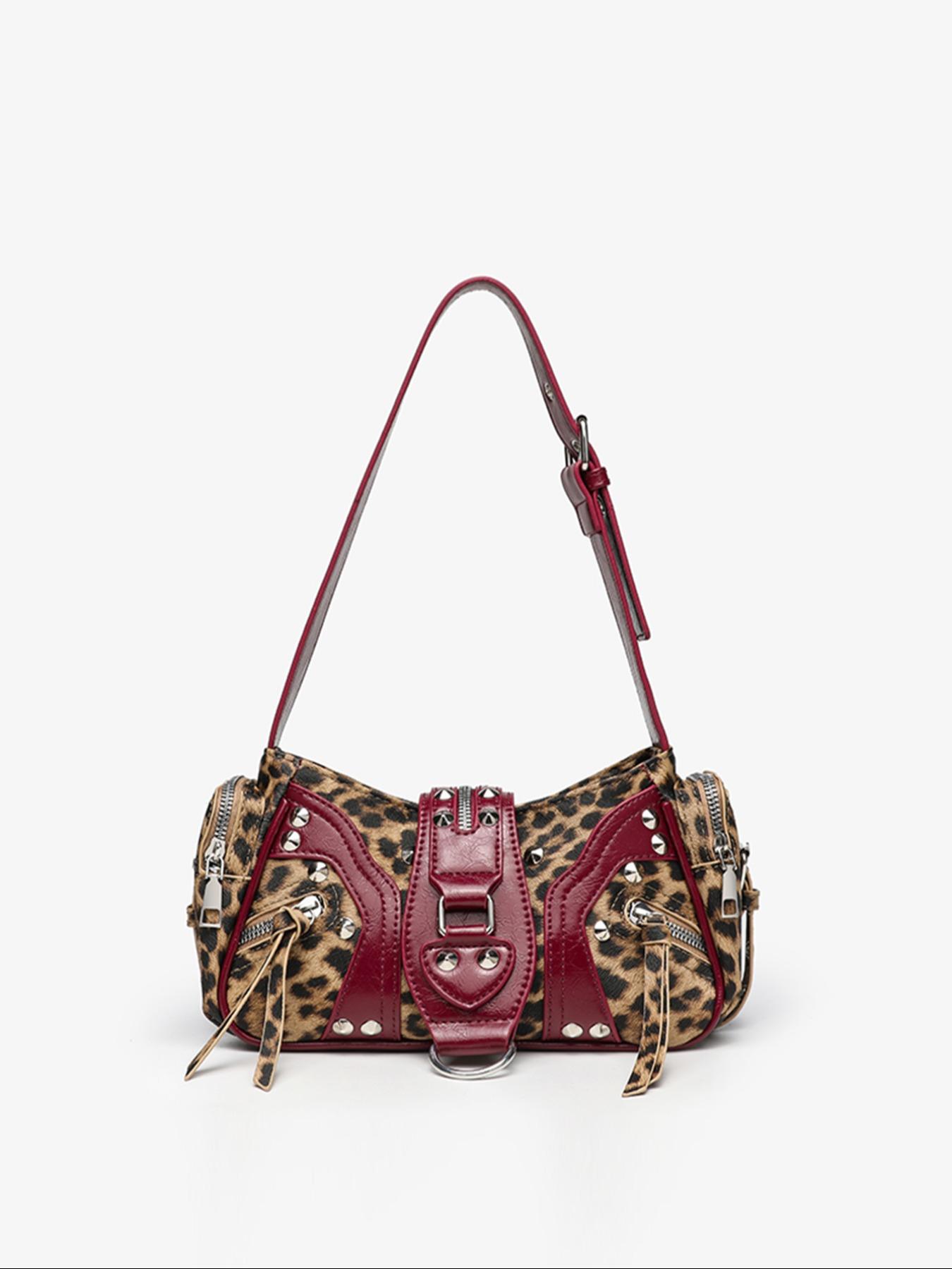 New Retro Y2K Sweet Cool Style Underarm Bag for Women, High-End Studded Motorcycle Commuter Shoulder Handbag, Versatile Single Strap Crossbody, Vintage Shoulder Bag, Fashion Crossbody Bags