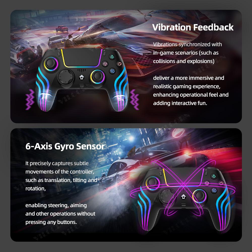 Bluetooth-compatible For Playstation 5 Wireless Controller for PS5/PS5 Slim/PS5 Pro with Turbo Dual Sense Macro Programming