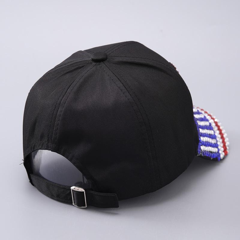 American Flag Rhinestone Curved Brim Baseball Cap - Street Style Cap for Clothes Accessories Fashion Enthusiasts, Casual Hat, Christmas, Funky, Anniversary, Engagement, Glitter, Glamorous