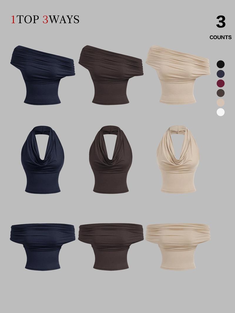 Women's Three-Way Convertible Vest Top, Slim Fit Design, Ideal for Daily Wear & Stylish, Perfect for Trendy Looks