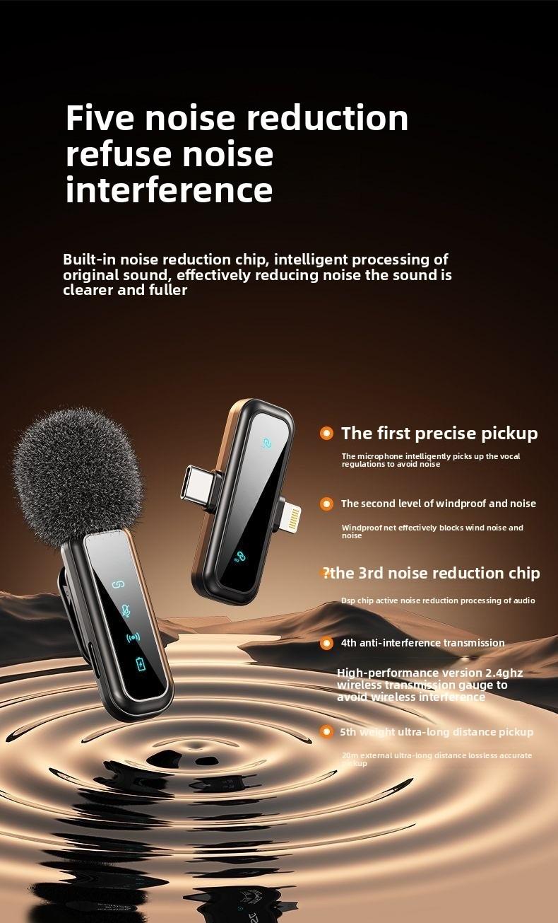 2pcs Professional Wireless Lavalier Microphone forAndroid,iPhone iPad with Adapter Included NoiseReduction Plug-Play Clip on Lapel Mic for TikTok,YouTube, Recording, Vlog, Facebook Live StreamingAudio Smartphone