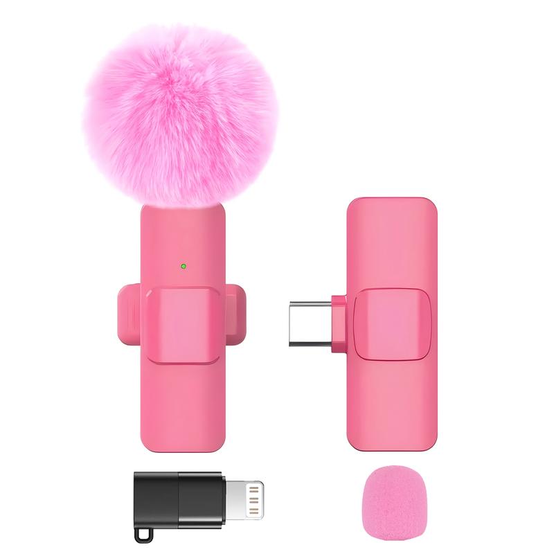 Wireless Mini Lavalier Microphone for iPhone, iPad & Android, Intelligent Noise-Cancelling Plug & Play Lapel Mic for Lightning, USB-Rechargeable Microphone for Short-Video Platforms, Video Recording, Vlogs & Live Streaming, USB Rechargeable Mic