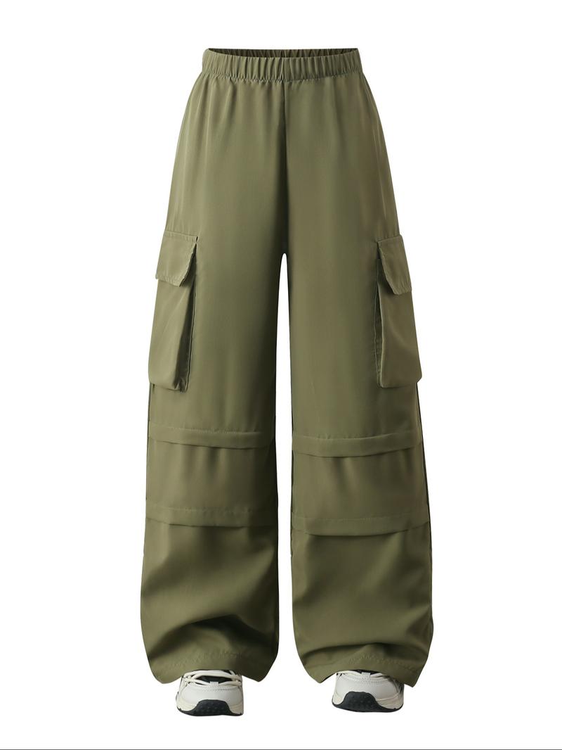 Teen Girls 2 Piece Set Casual Fashion Streetwear, Fleece Long Sleeve Hoodie Top & Wide Leg Work Pants, Fall Winter