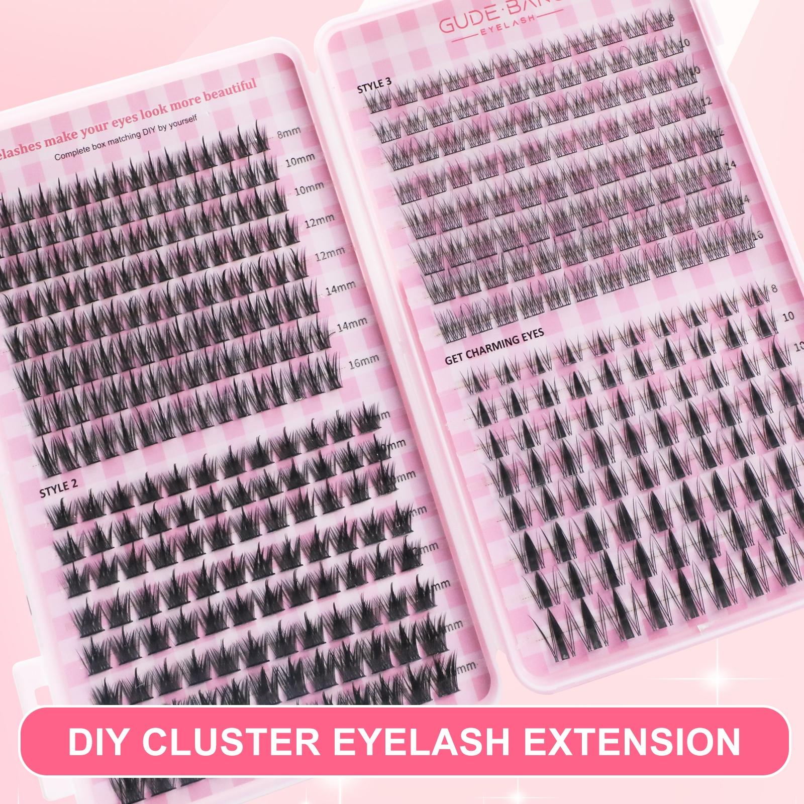 640PCS eyelash extension set, DIY Eyelash Extensions, with glue, tweezers, and glue remover, CC roll type mixed 8-16mm large capacity, suitable for home self-grafting, friendly to beginners