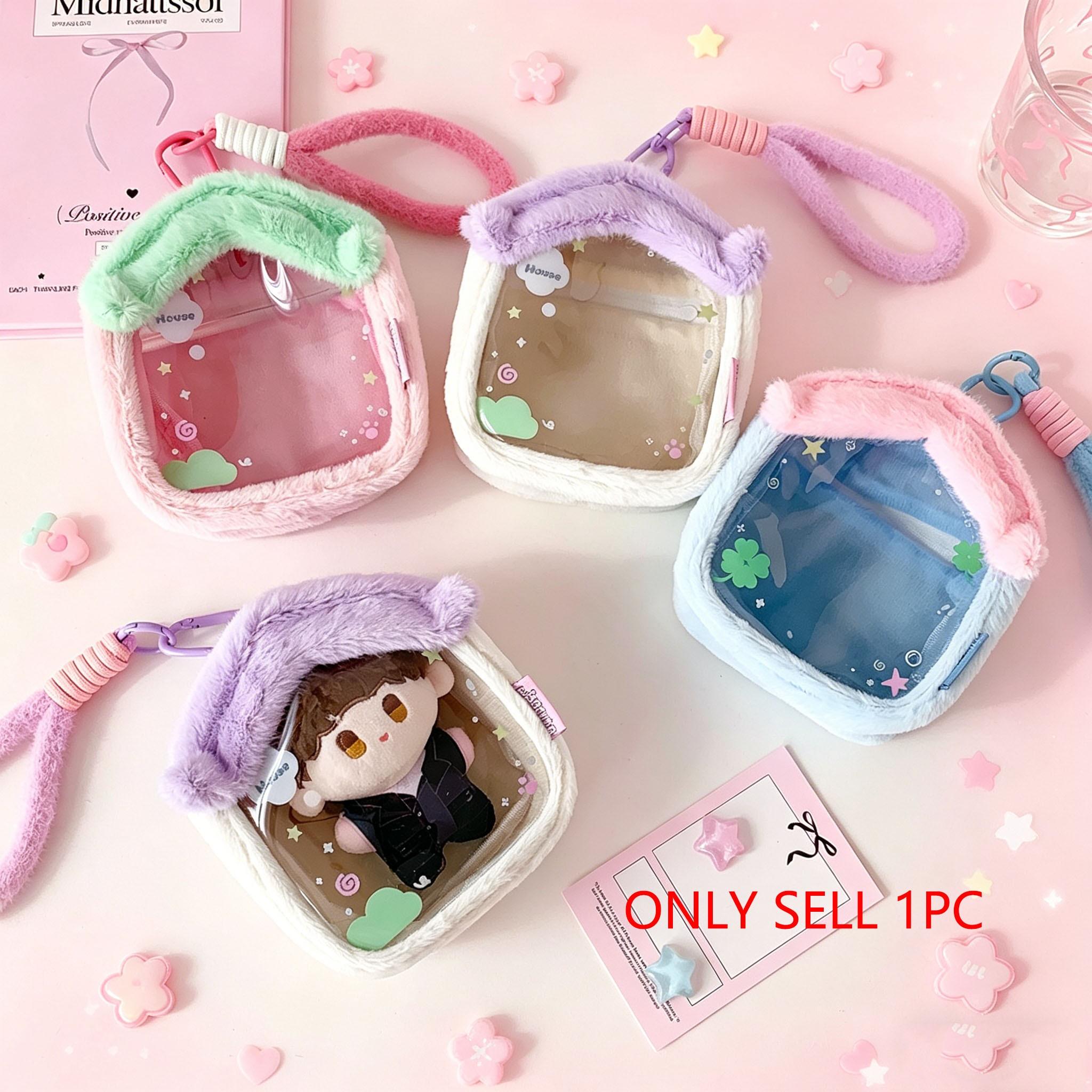 Cartoon Plush Doll Bag, Student Toy House Storage Bag, Anime Figure Cotton Doll Display Hanging Bag, Pain Bag for Collectors
