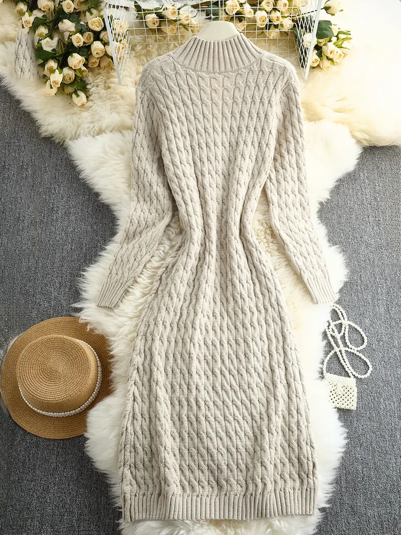 Women's Cable Knit Long Cardigan Style