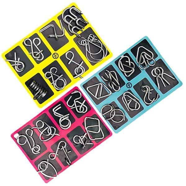 24pcs Metal Montessori Puzzle Solving Metal Wire Puzzle Pieces Solution Set 5.9''×7.08" Brain Teaser Wire Puzzle Chain Logic Educational Game Challenges Stress Relief Toys Thanksgiving Holiday Gift Ideas For Kids Men's Valentine Gifts