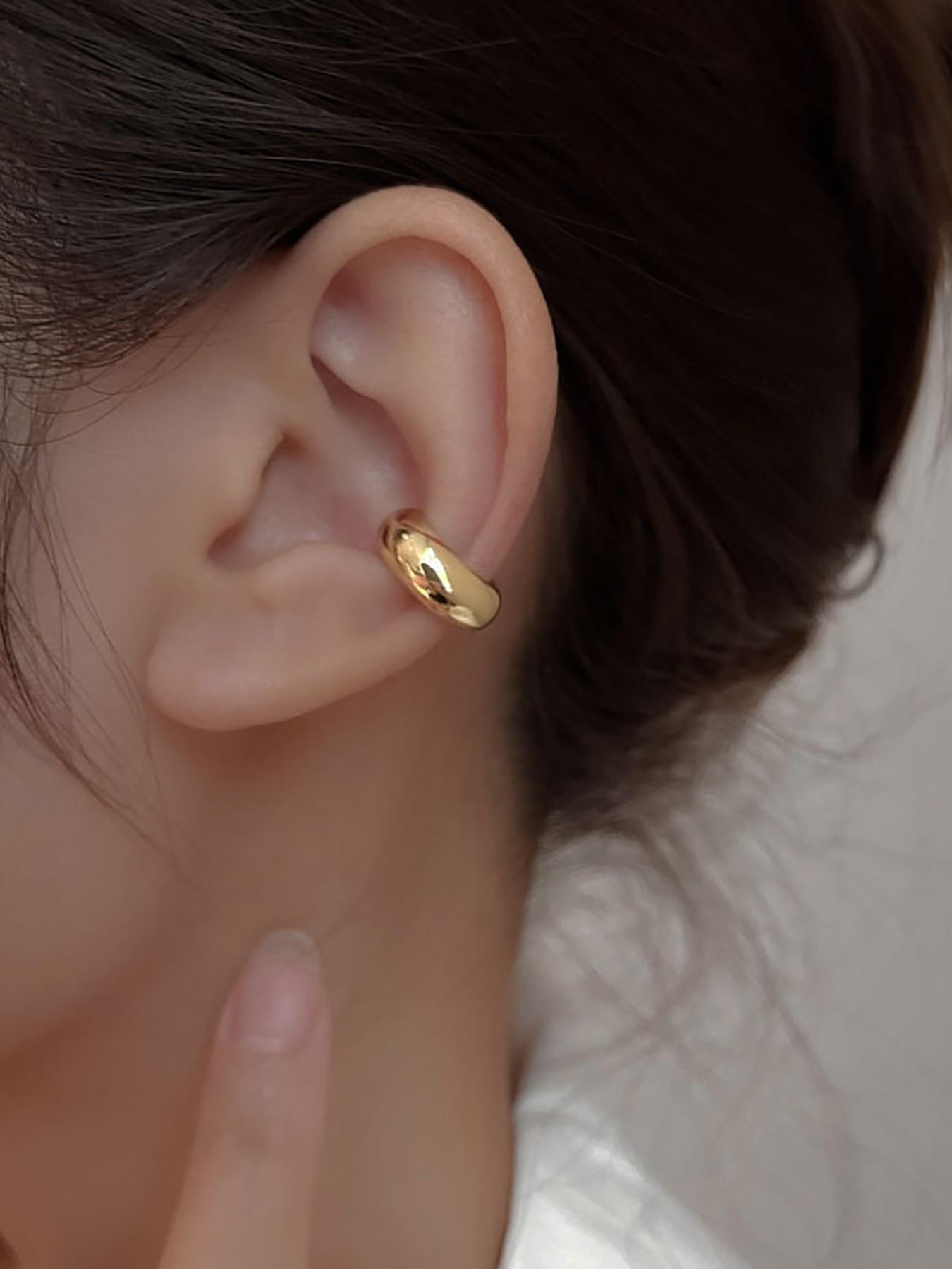 Metal Wind Mosquito Repellent Ear Clip, No Piercing Ear Bone Clip, Elegant Daily Jewelry for Women, Plain Stud Earrings, All Seasons