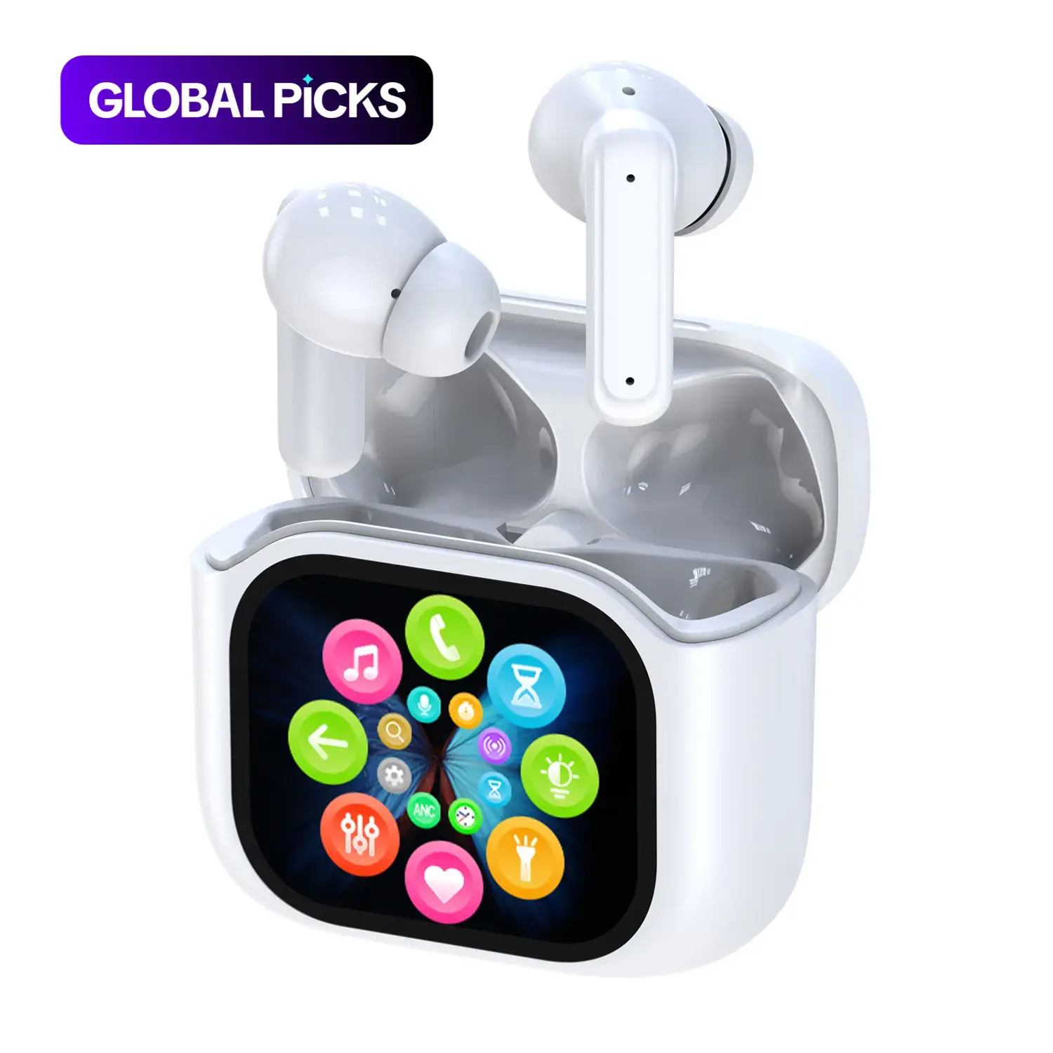 HITOZON Waterproof, Fitness Earphone, In-Ear True Wireless Earbuds with Touchscreen Charging Case, Everyday Earbuds, Stereo Wireless Earbuds with Noise Reduction, Chargeable for Smartphones, Computers and Laptops, Sweatproof Earphones