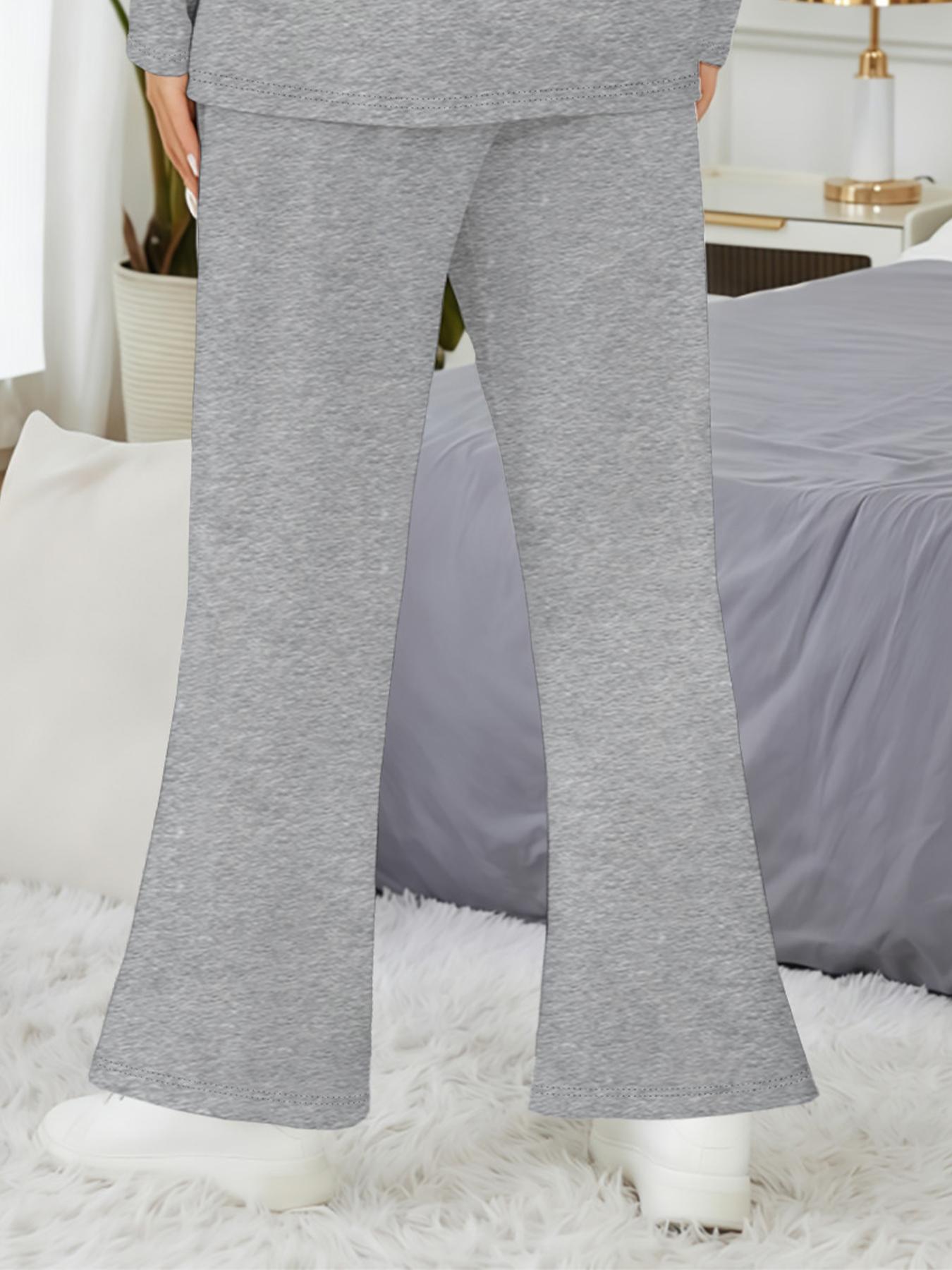 Women's Leopard Heart Print Short Sleeve High Waist Pants Set, Casual Loose Fit Summer, Comfortable Daily Wear, Outfit