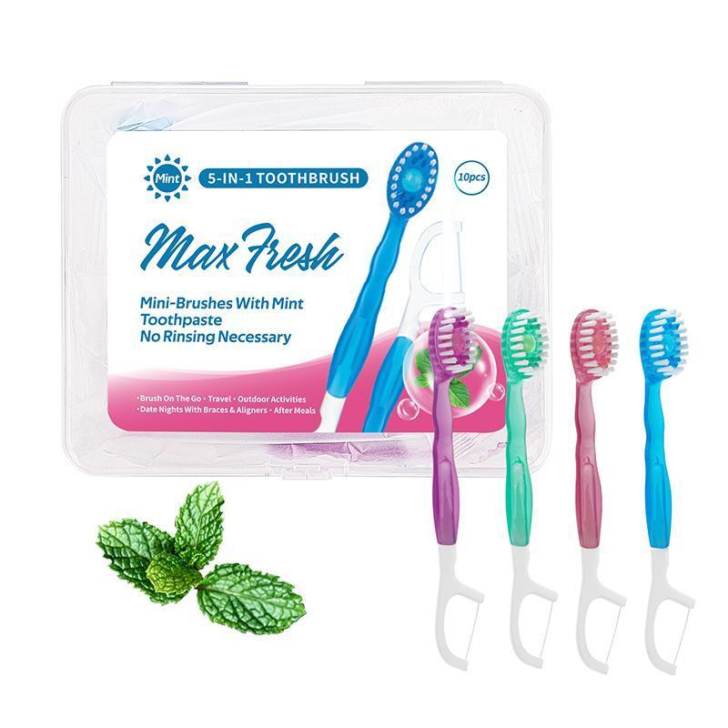 Disposable Toothbrush Set, Portable Mini Toothbrush with Toothpaste Storage Box, Oral Care Toothbrush for Home & Travel, Toothbrush Kit