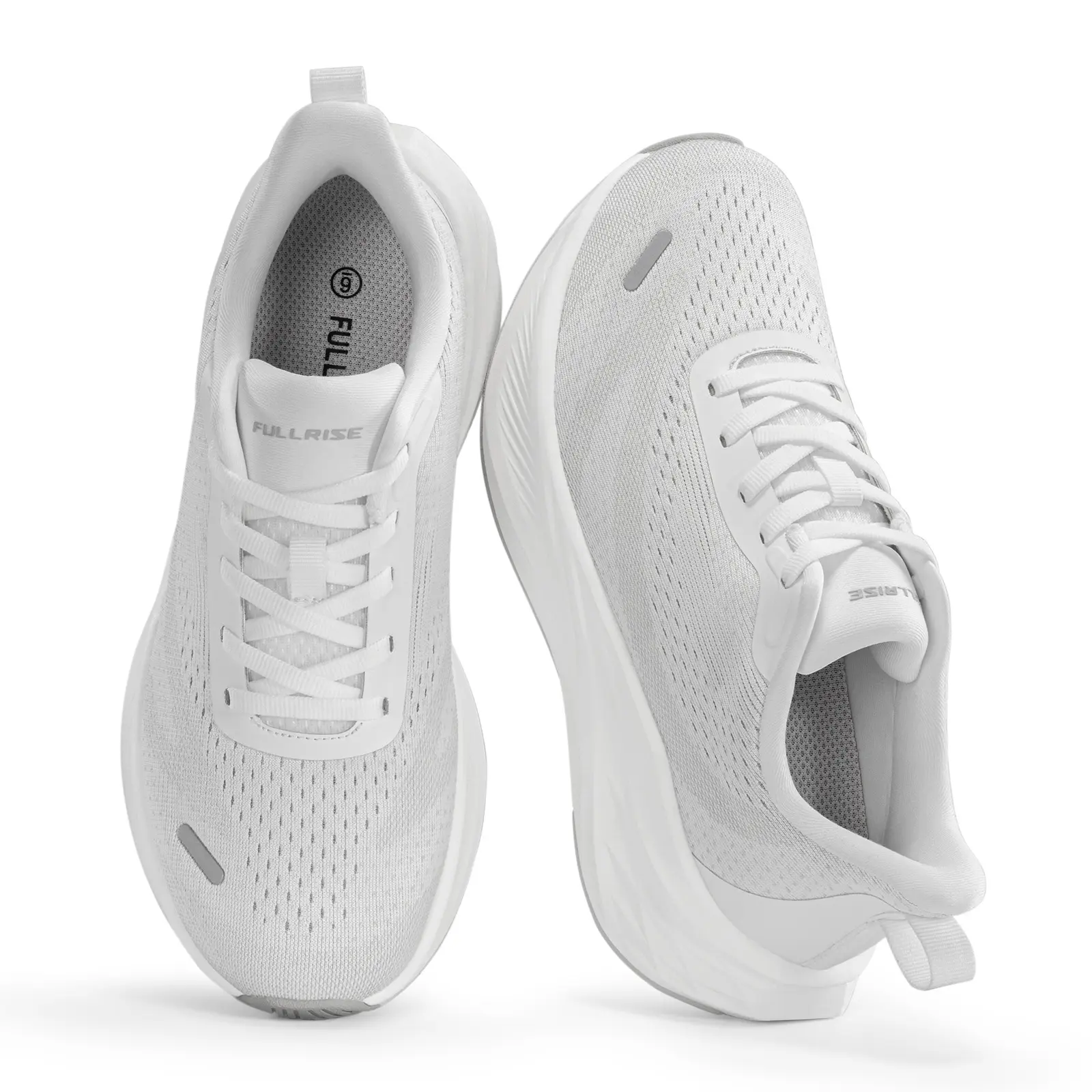 FULLRISE Women's Walking Shoes Running Comfort Work Workout Cross-Trainer Responsive Cushioning, Breathable, Rocker Bottom Stable Ride, Lightweight, Non-Slip, Reflective, Daily Wear Lasting Comfort