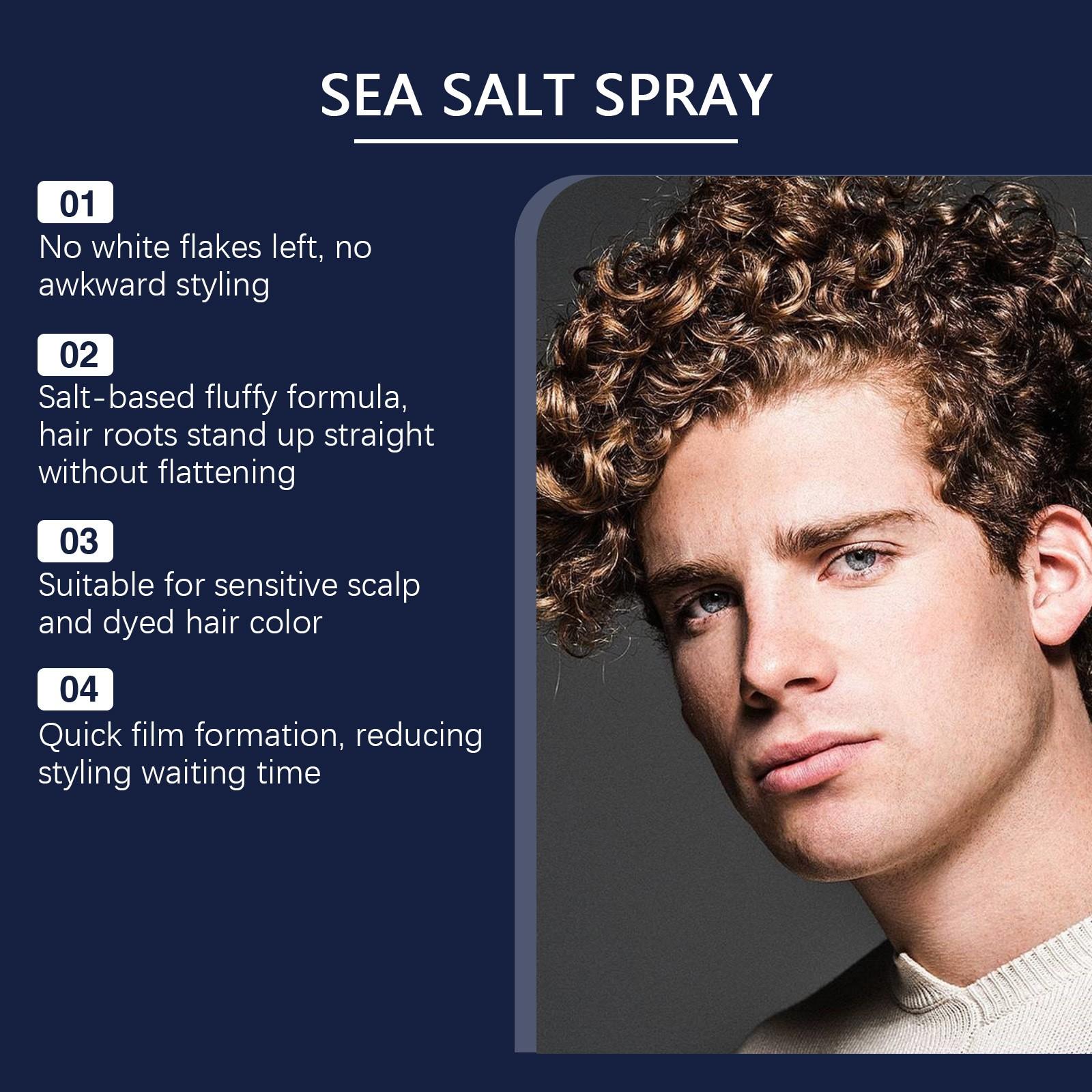 Hoegoa Men's Sea Salt Styling Spray, Haircare Gentle Lightweight Volumizing Long-Lasting Fresh Root Texture Care, Hair Gel for Volume & Shine, Daily Use