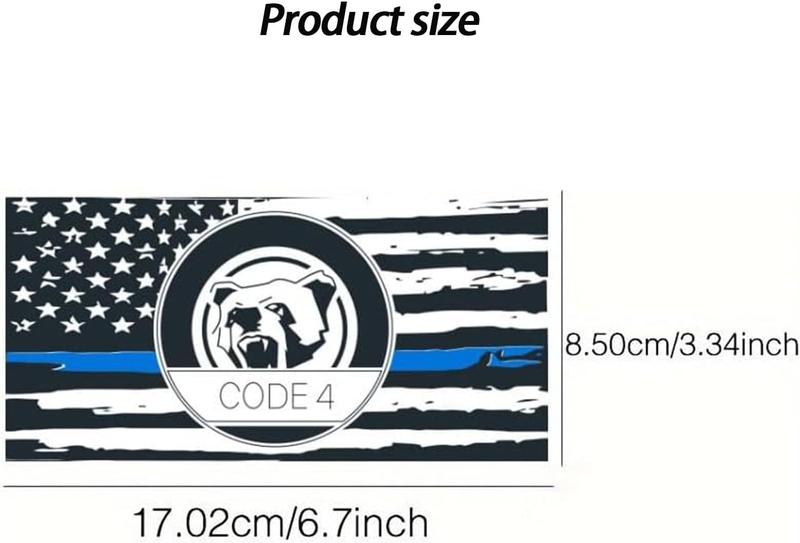 10 Packs Thin Blue Line Sticker - Code 4, Thin Line Flag Car Decal, Police Support Stickers - American Flag Thin Blue Line Decal for Cars, Trucks, Windows, Laptops