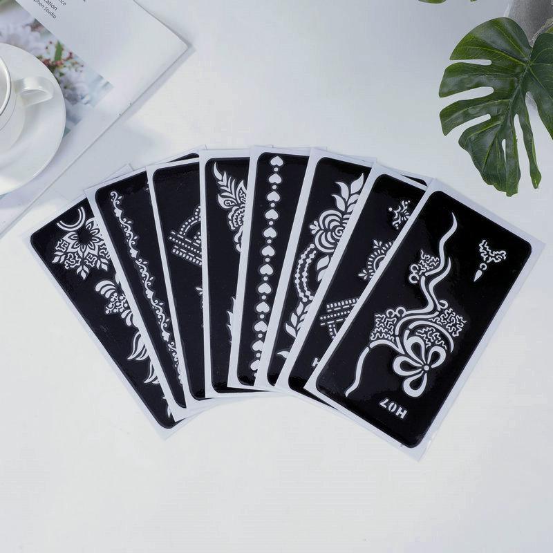 Tattoo Stencil & Henna Paste Kit, Natural Temporary Tattoo Cream, Waterproof Body Paint Stencils, Unisex Small Tattoo Stickers