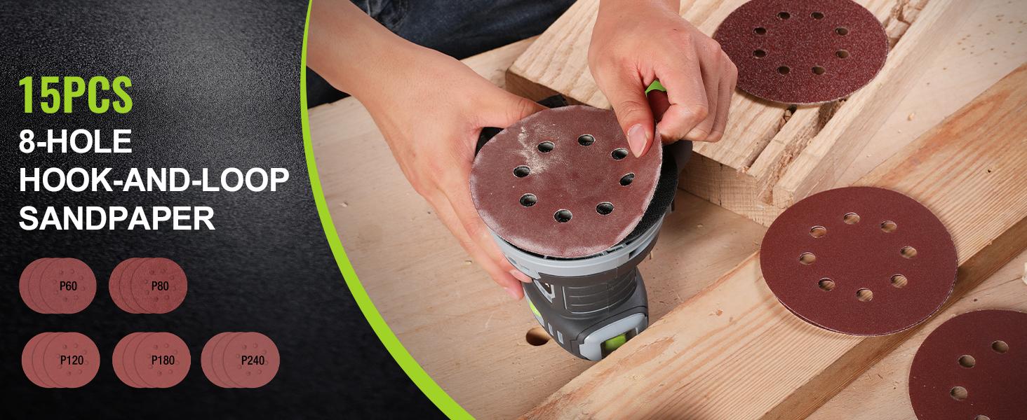 #JumpstartSale WORKPRO Cordless Random Orbital Sander Brushless 6 Variable Speeds 6000 to 12000 OPM, 20V 5in Electric Orbit Sander for Woodworking with Battery, Charger, Dust Collector, Tool Bag,15 Counts Sanding Discs