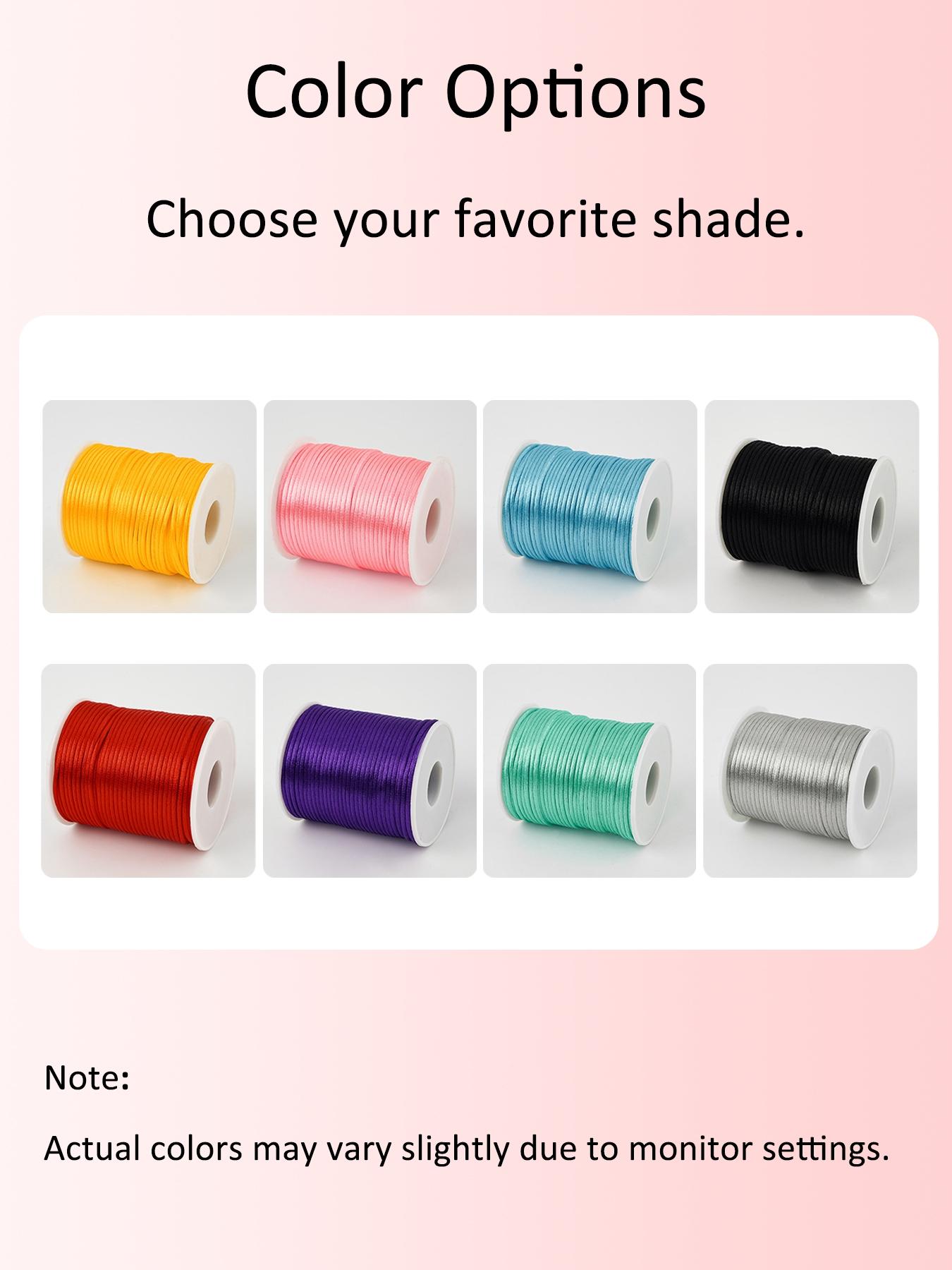 1.5mm X 70m Satin Nylon Cord String for DIY Bracelets, Necklaces & Jewelry Crafting, Beading, Ultra-Durable Versatility Macrame String Multi-Color Available