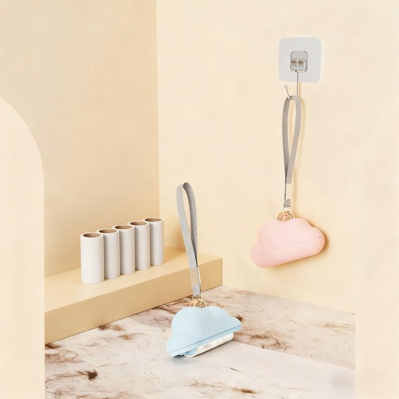 Compact Cloud Pile Remover with 4 Replacement Rolls and 2 Hooks, Washable Pet Hair Extractor for Clothes, Home Decor, Car Seats, Pile Brush