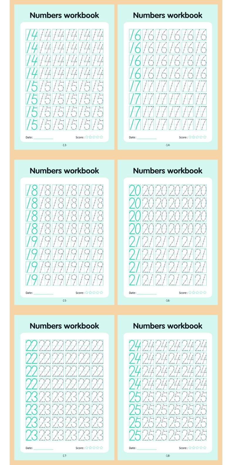 48-Page Children'S Writing Practice, Number 0-100 Practice Book And Tracing Book, Kindergarten Pen Control Practice Book, Home And School Learning Workbook, Learning Materials, Tracing Preschool Books, Visual Learning Tools