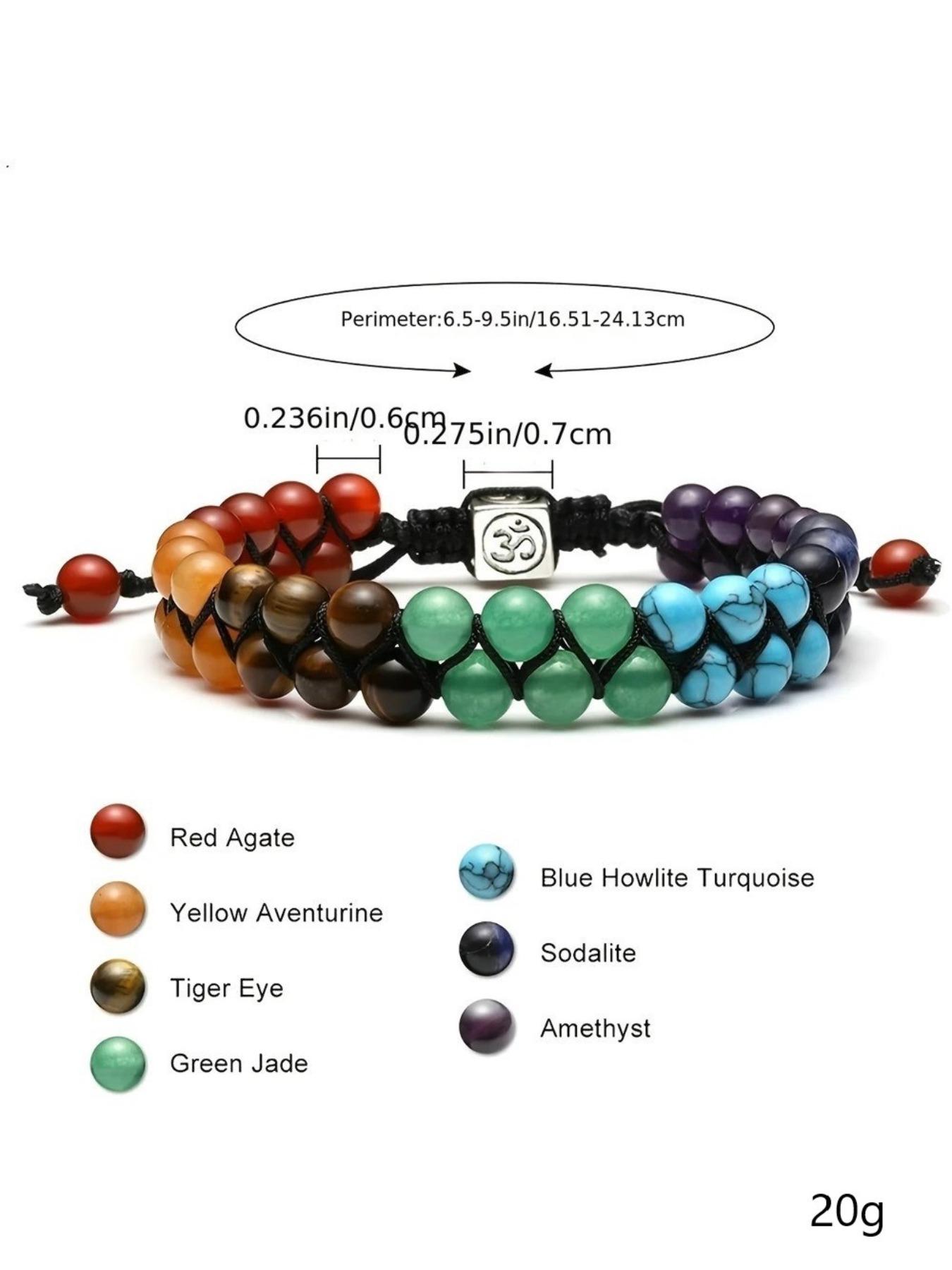 Natural Lapis Lazuli Crystal Anklet, Seven Chakra Braided Hand Rope, Symbolic Jewelry Gift for Friends, Spiritual Happiness & Good Luck, High Quality Bracelet