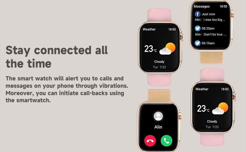 Smartwatch with Call Function, Electronic Watch, 1.91 Inch HD Display, Support 113+ Sports Modes, Heart Rate Monitor, Sleep Tracking, IP68 Waterproof