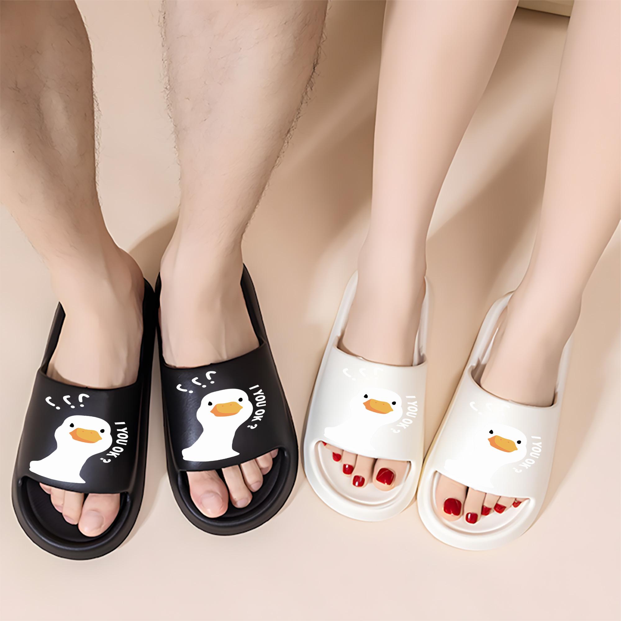 Cute Duck Face Slippers for Women Men Cartoon Animal Indoor Home Non-slip Soft Sole Comfy Warm Plush House Slippers Funny Novelty Winter Bedroom Shoes Gift for Adults Teens