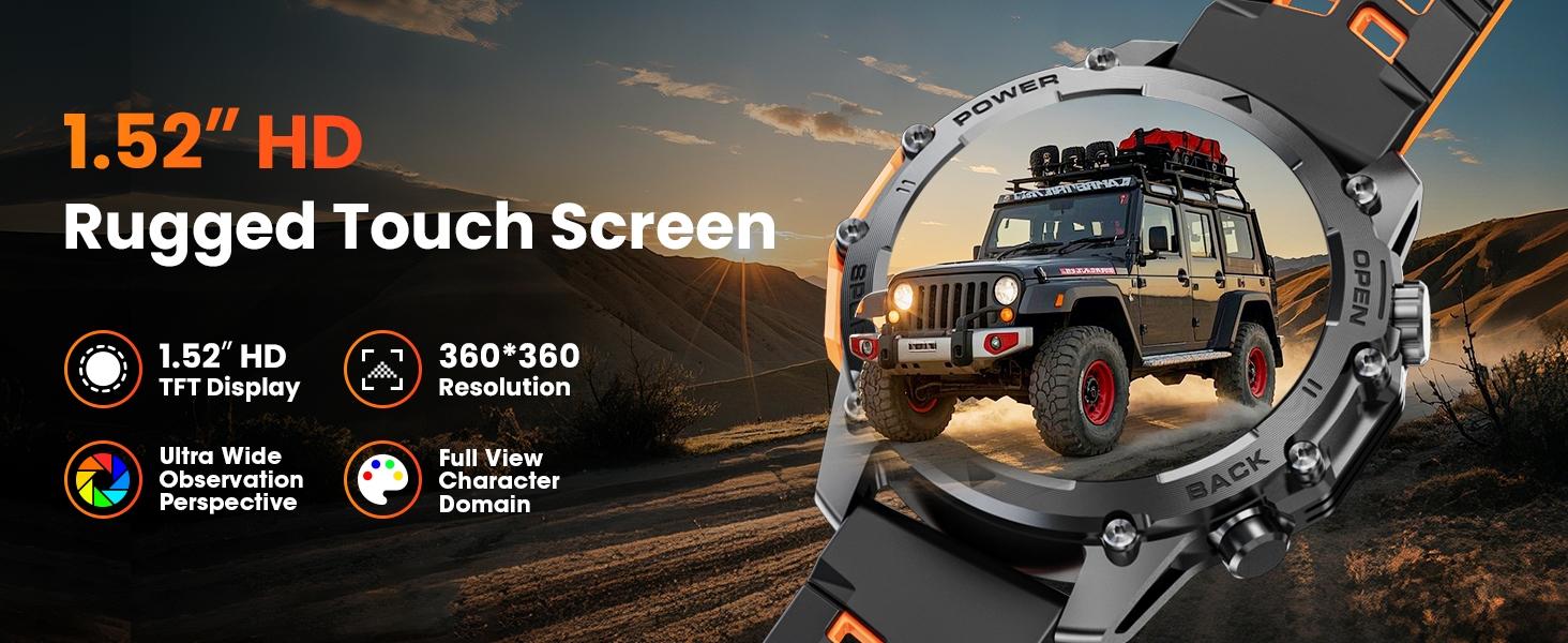 1.52-Inch HD Round Smartwatch for Men, Health Fitness Smartwatch with Sports Tracking, Bluetooth, Calls & Music Control, Multiple Sports Modes, IP68 Waterproof, Long Battery Life, Fitness Watch for Android iPhone, Multifunctional Smart Watch #GLOBAL PICKS 1.52-Inch HD Round Smartwatch for Men, Health Fitness Smartwatch with Sports Tracking, Bluetooth, Calls & Music Control, Multiple Sports Modes, IP68 Waterproof, Long Battery Life, Fitness Watch for Android iPhone, Multifunctional Smart Watch #GLOBAL PICKS