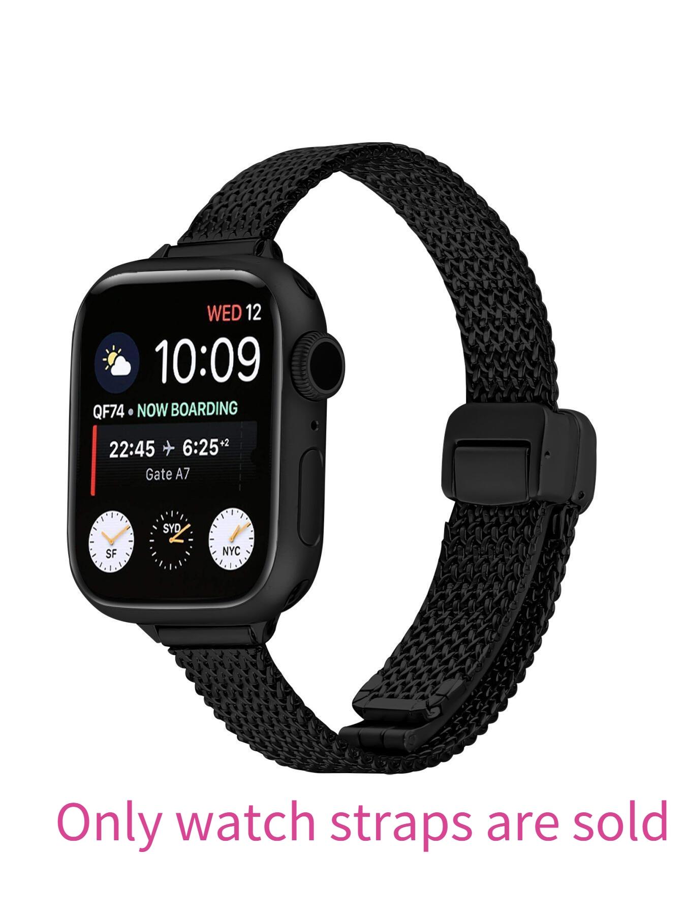 New strap compatible with Apple 1st to 11th generations, herringbone pattern magnetic folding clasp strap for Apple Watch Ultra