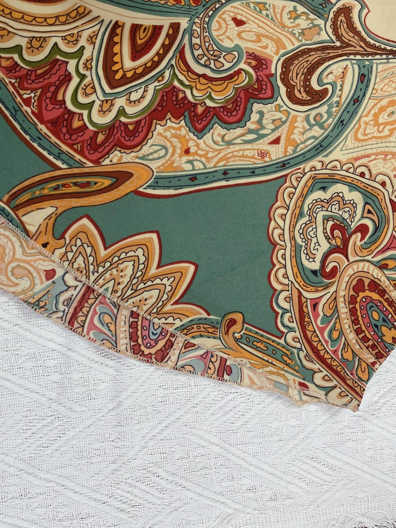 Women's Ethnic Pattern Wide Leg Pants, Boho High Waist Trousers for Daily Holiday Vacation Wear, Casual Ladies Bottoms for Spring & Fall, Bohemian Womenswear, Elastic Waisted Pants, Casual Loose Pants