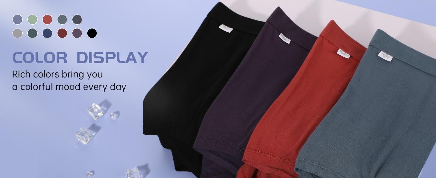 BAMBOO COOL Men's Seamless Soft Comfy Plain Briefs 4-Pack - Solid Color Minimalist Trunks, Soft Waistband, Breathable Moisture-Wicking Fabric, No-Ride-Up Design, Elastic Belt (Beige, Black, Purple, Gray, Red), Soft Comfy Brief