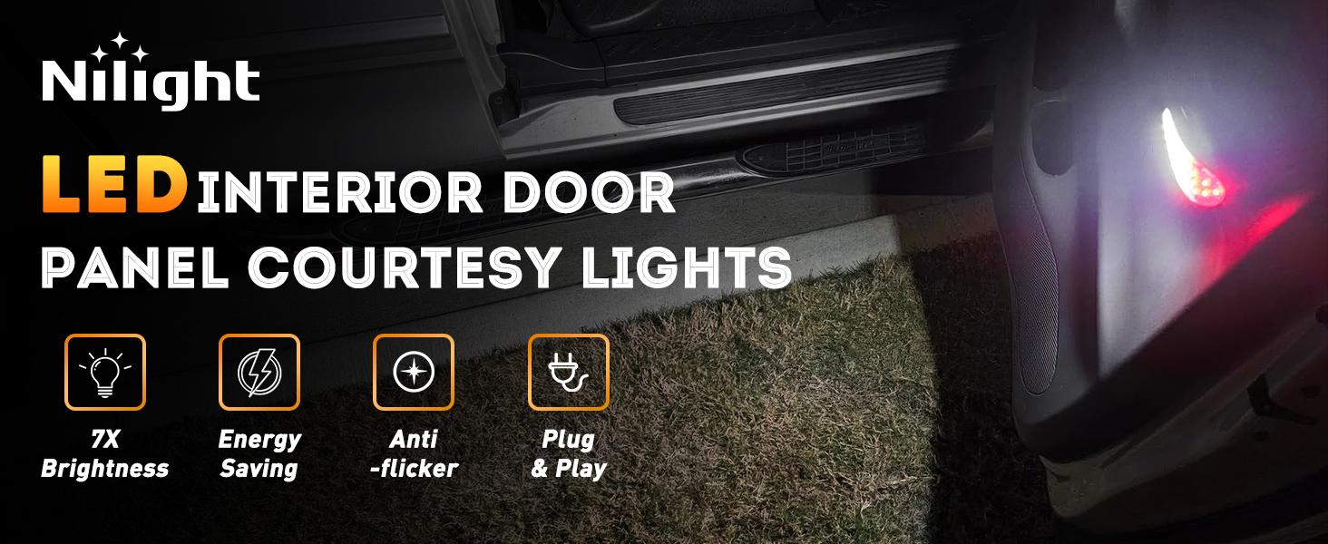 Nilight LED Interior Door Panel Lights 2PCS for Ford F-150 1997-2003, F-250, Lobo 1997-1999, F-150 SVT 1999-2022, 2004 - Plug and Play Compatible