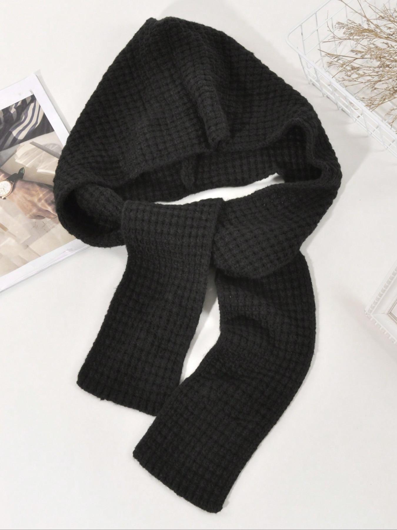 Women's Fashion Knitted Hooded Scarf Shawl, Soft Warm Cozy Accessory, Colors Available, Ideal for Daily Wear