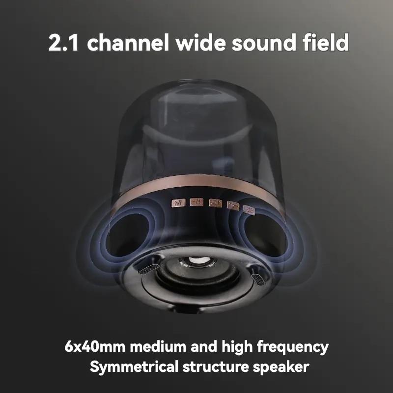 Compact Bluetooth-compatible Speaker, 360° Surround Sound, 7 LED Effects, USB Type-C, 500mah Battery, Wireless, Home Theater, Gift Ready