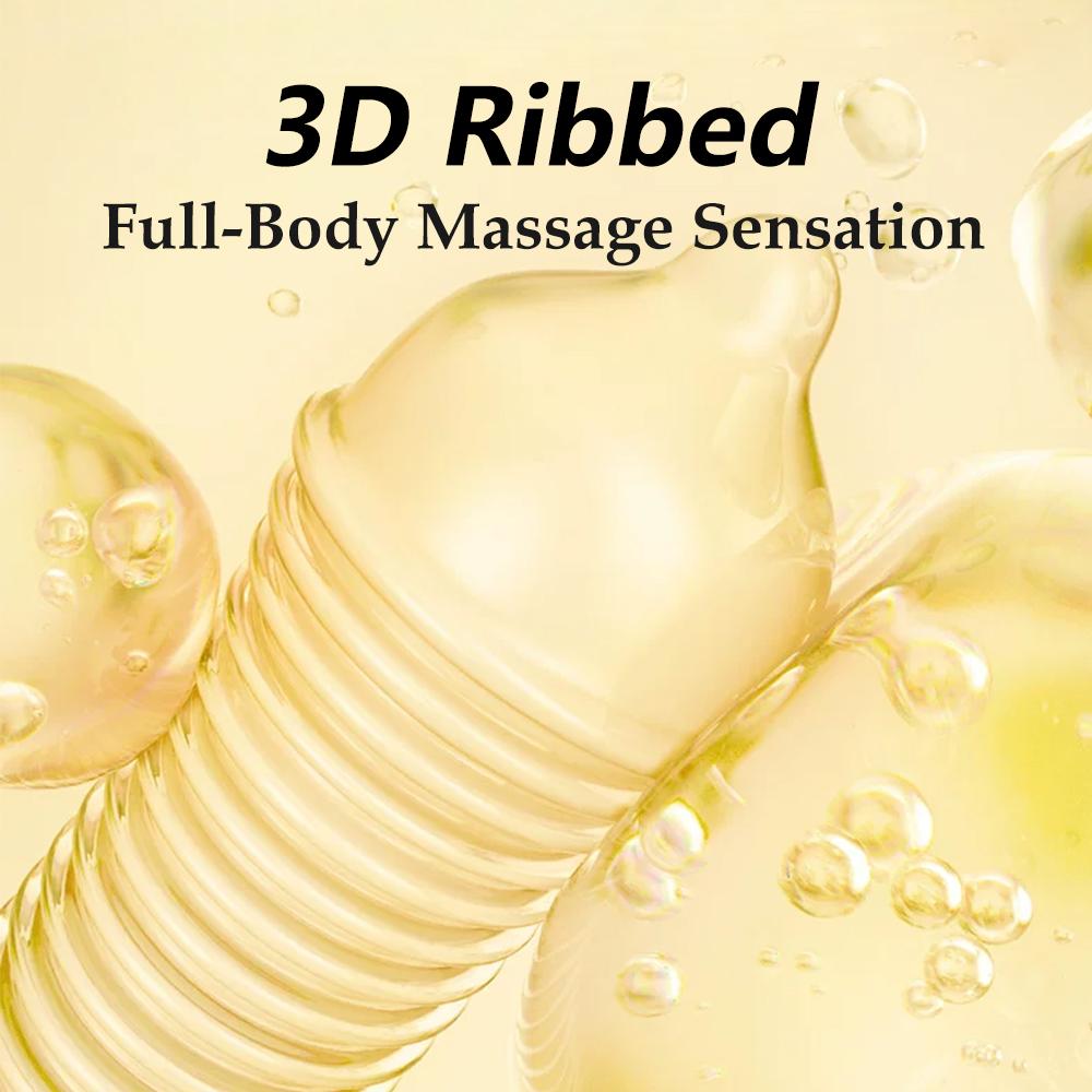 JISSBON condoms for men   Ribbed Condom, 52mm, with Ribbed Design forDouble Pleasure and Intense Stimulation Threads!Designed for intense sensory experiences, natural latex