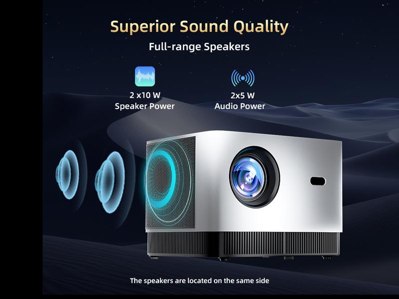KTC Smart Projector Netflix Licensed / Dolby Audio, 4K Supported TRUE 600ANSI Native 1080P with WiFi / Bluetooth & Dual Strong Speakers,Seamless Autofocus & Keystone Home Theater Proyector 2025