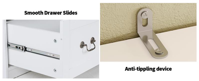 VOWNER 79'' Tall Modern Kitchen Pantry Storage Cabinet with 2 Drawers and 4 Glass Door for Living Room,Entryway,Bedroom Furniture Cupboard