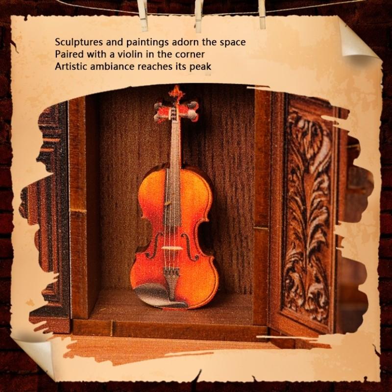 Vintage Miniature Library DIY Book Nook Kit - Dark Academia Aesthetic Bookshelf Insert - Retro 3D Wooden Puzzle Dollhouse - Perfect Gift for Book Lovers & Home Decor